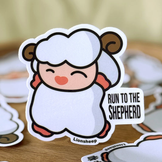 run to the Shepherd english vinyl sticker