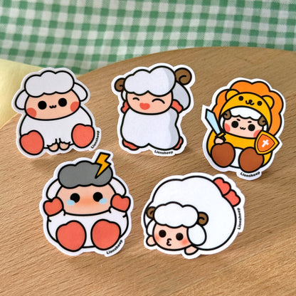 5 mini sheep buddies vinyl stickers 1