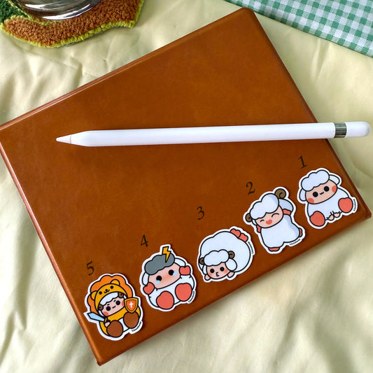 5 mini sheep buddies vinyl stickers 2