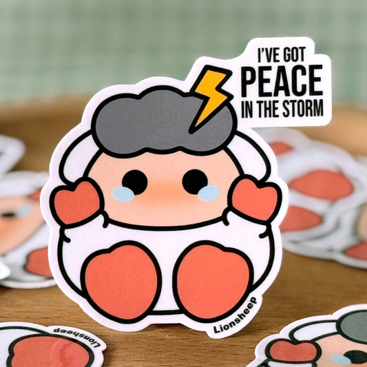 peace in the storm english vinyl sticker